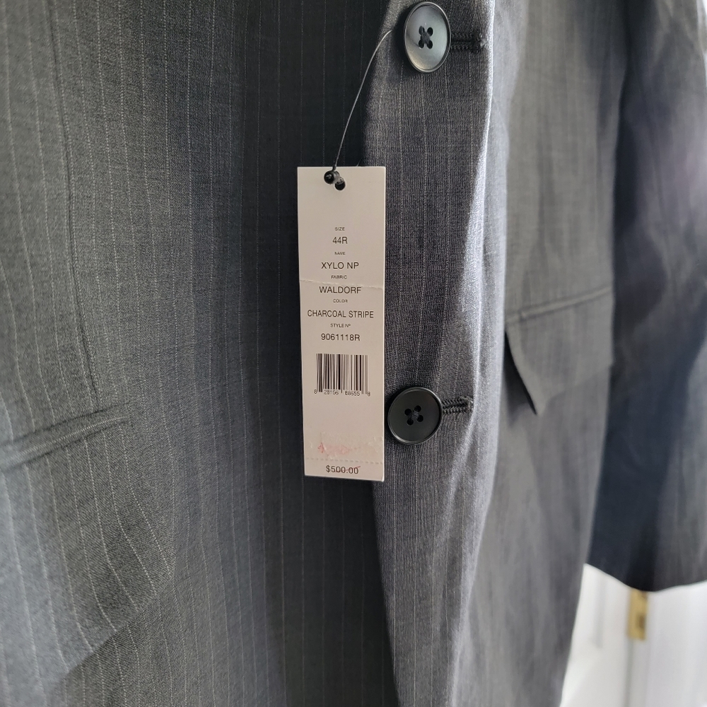 *NWT* Theory Waldorf Charcoal Stripe Two Button Coat Blazer Jacket, 44 Regular - Picture 4 of 10